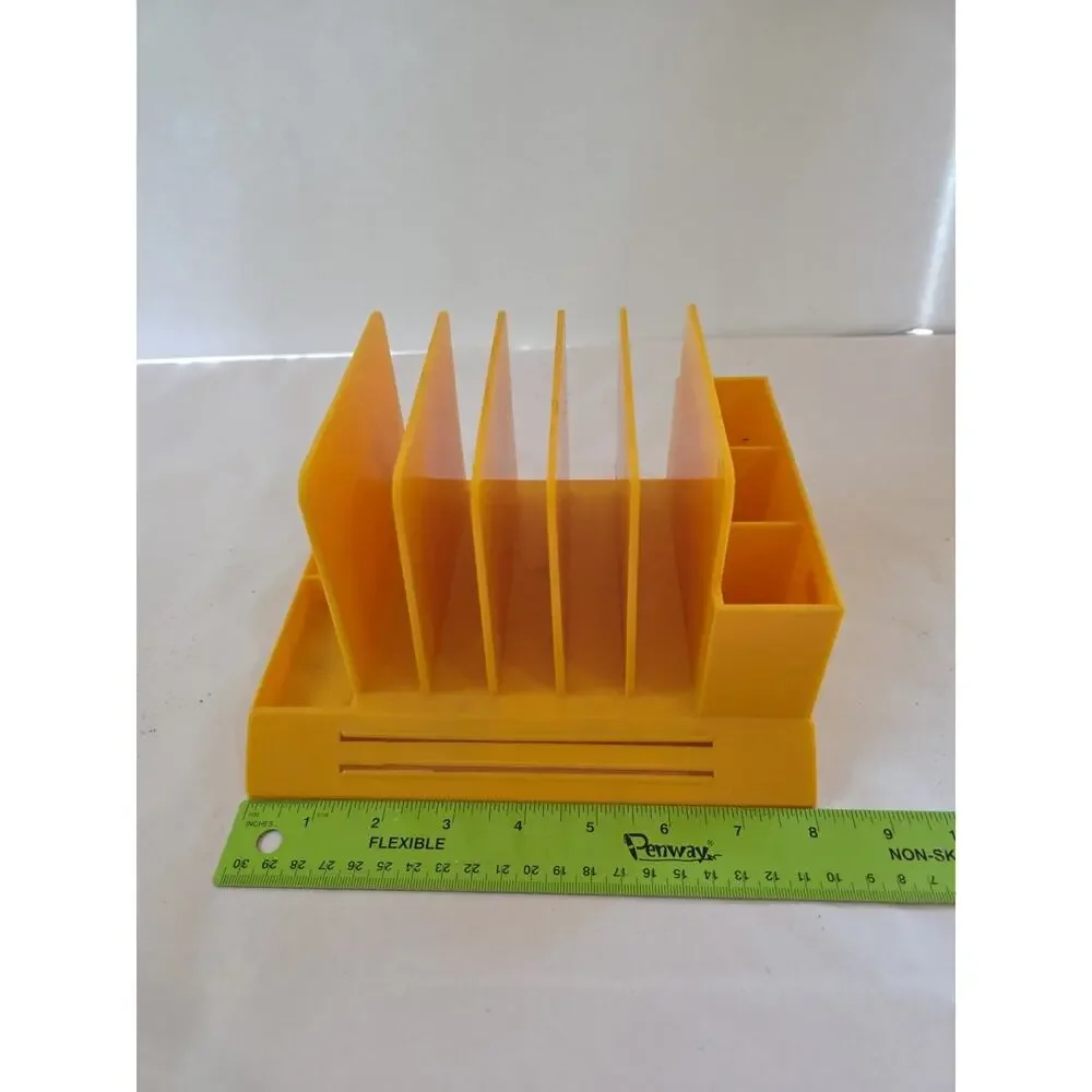 Max Klein plastic yellow desk accessory vintage MCM retro pen holder